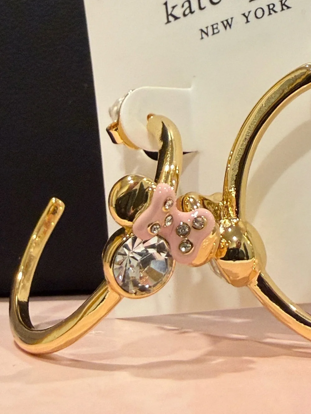 kate spade |♠️| Gold Plated Minnie Mouse Hoop Earrings | Medium